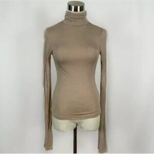 James Perse 1 Turtleneck Top Long Sleeves